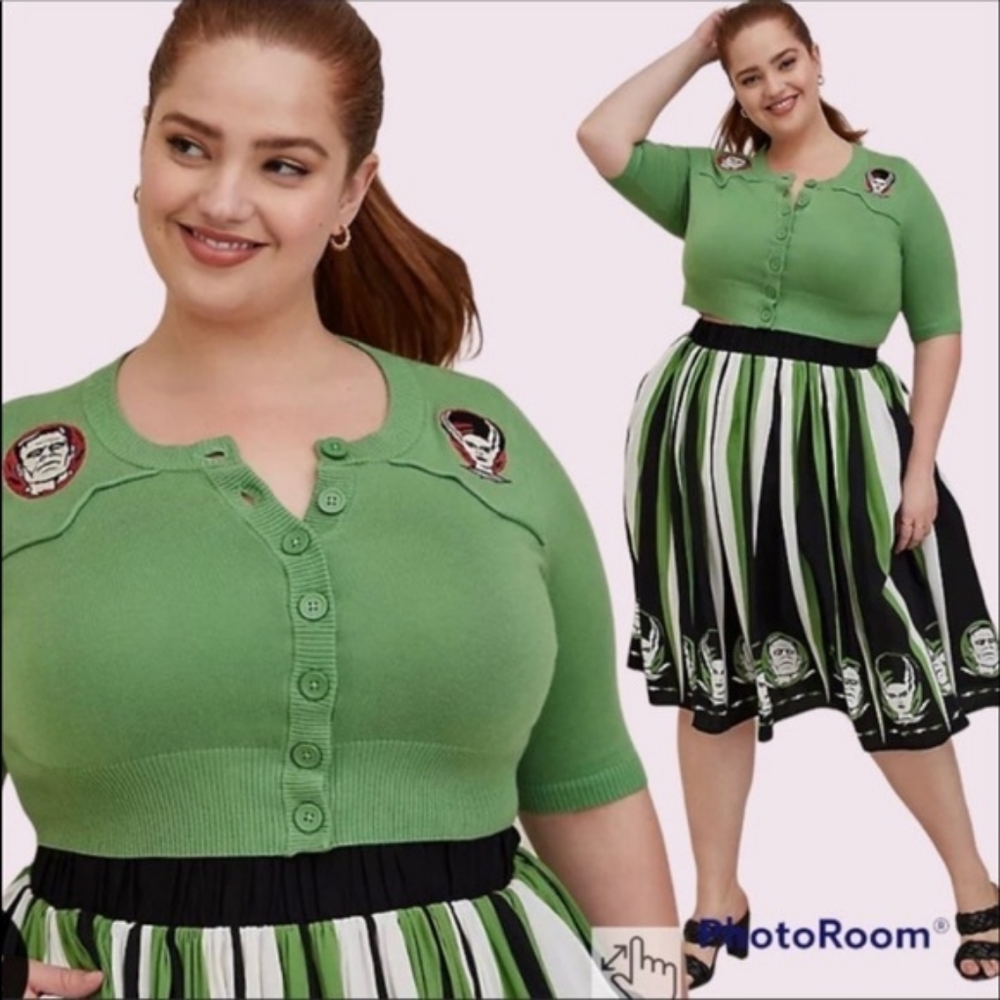 Torrid x Universal Monsters Bride of Frankenstein Cardigan + Swing Skirt SET 2X